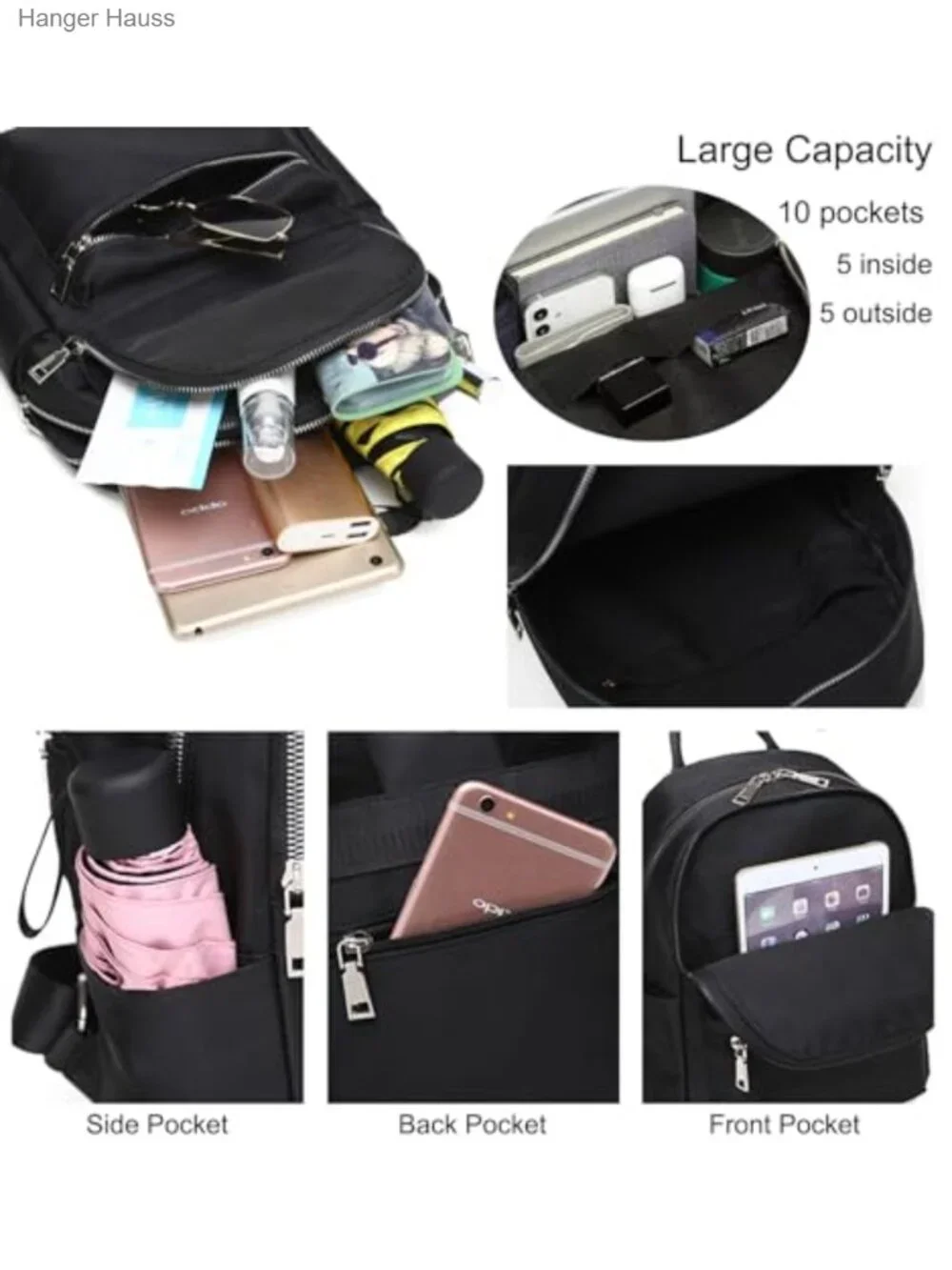 Nylon Lightweight Travel Daypack Backpack Purse for Women